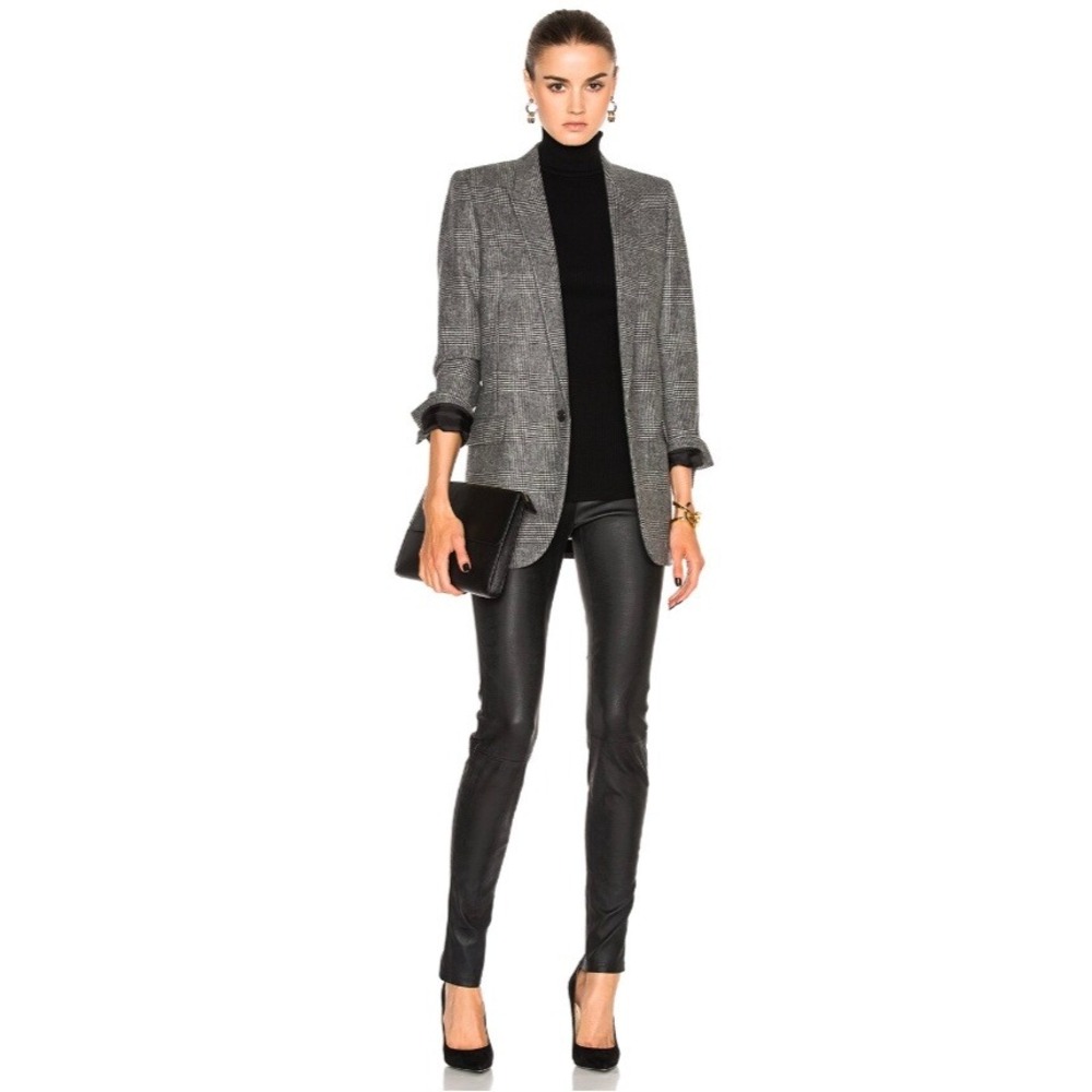 Helmut Lang Black Lambskin Leather Skinny Leggings Pants Size 0